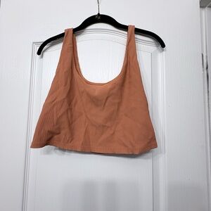 Athleta Ribbed Peach Crop Top